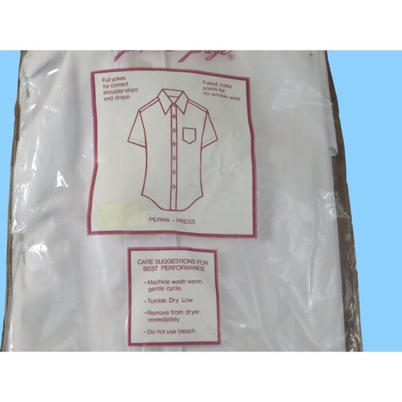 Michael Page Perma Press White Dress Shirt Mens Short Sleeve Collared Button-Up - Picture 4 of 5